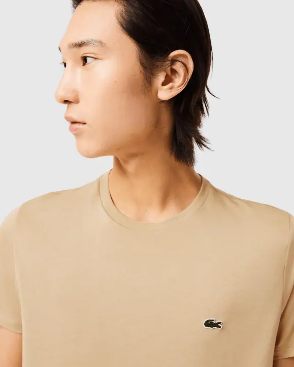 Remera Cuello Redondo Lacoste Beige
