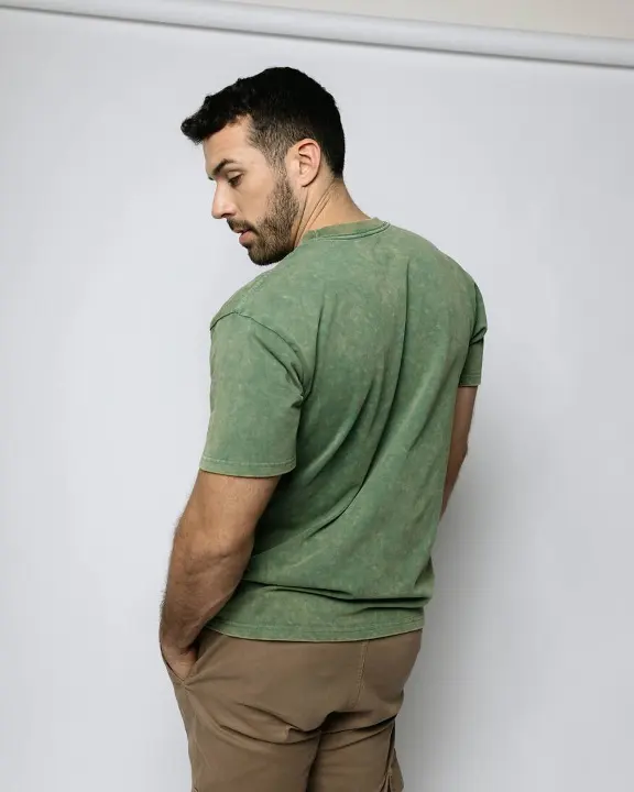 Remera Abercrombie Oversize Tie Dye Verde