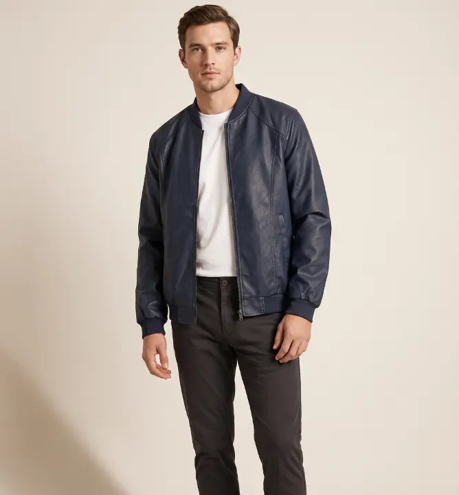Bomberjacket Liberato Eco Cuero Negro
