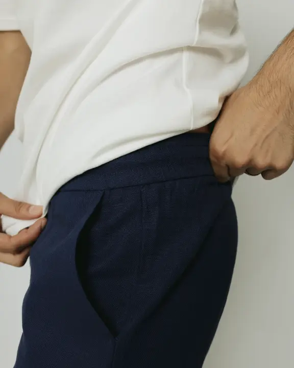 Pantalon Con Goma Liberato Azul Marino