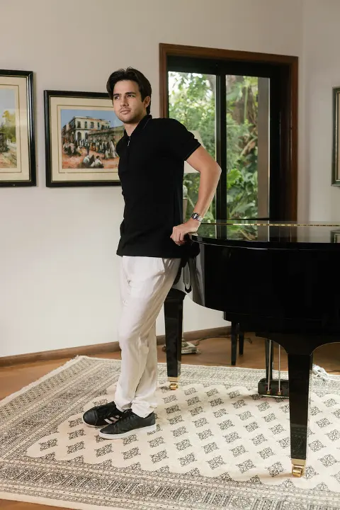 Pantalon Con Goma Liberato De Lino Natural