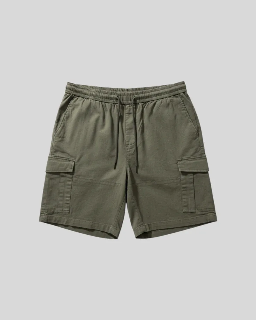 Bermuda Cargo De Lino Verde Musgo