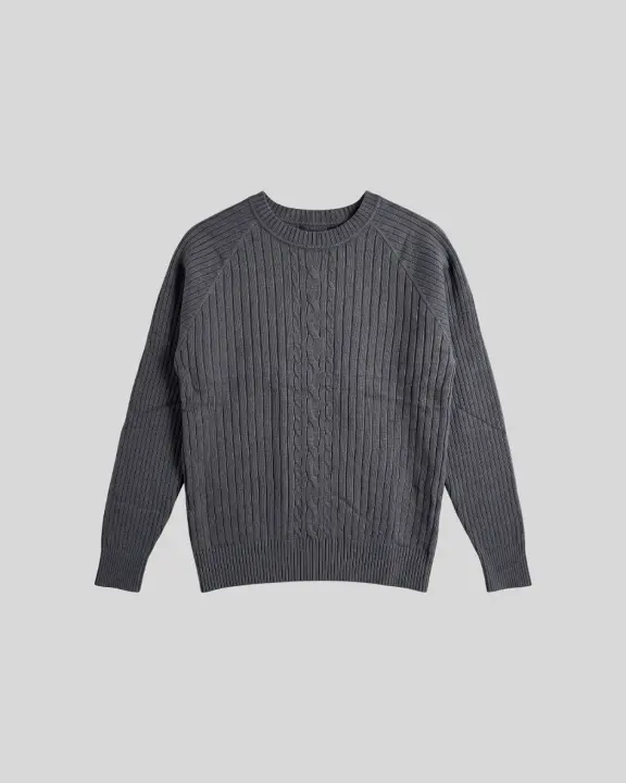 Sweater Liberato Cuello Redondo Gris Oscuro
