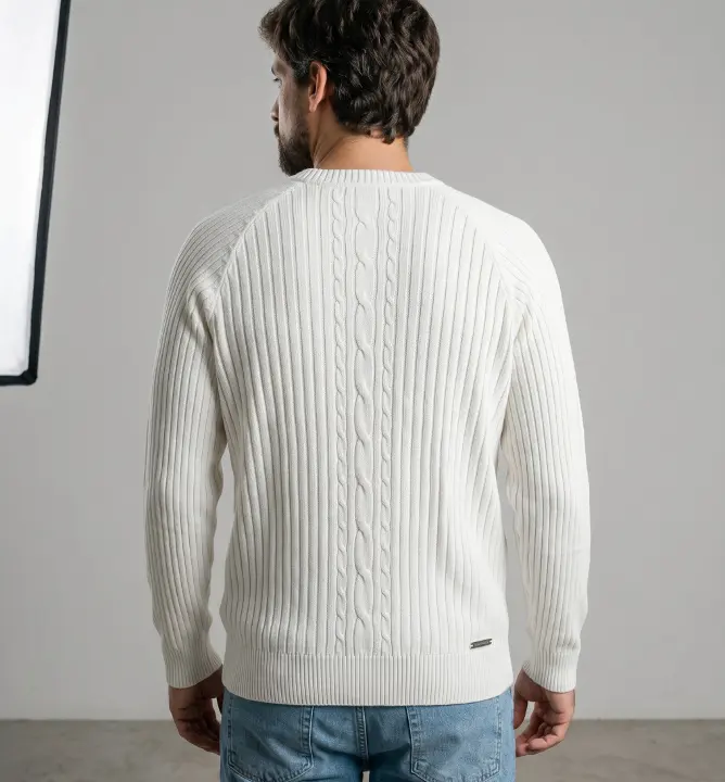 Sweater Liberato Cuello Redondo Blanco