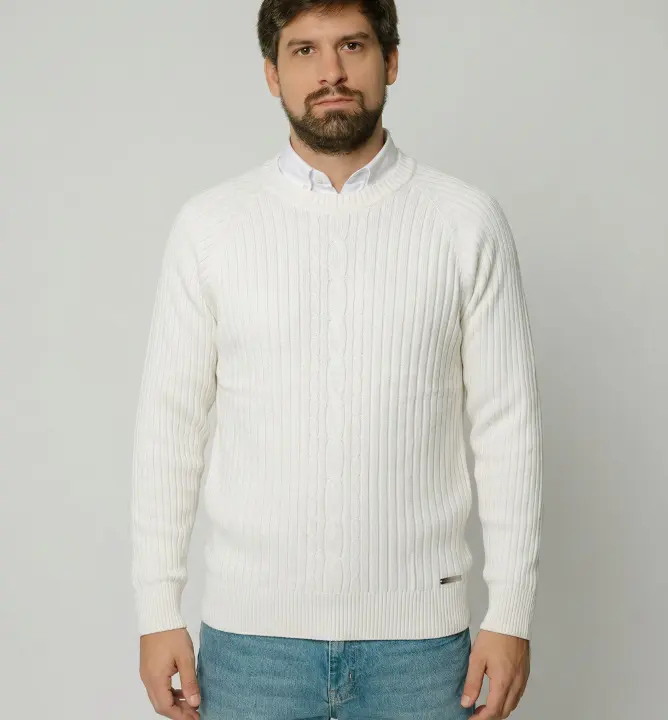 Sweater Liberato Cuello Redondo Blanco