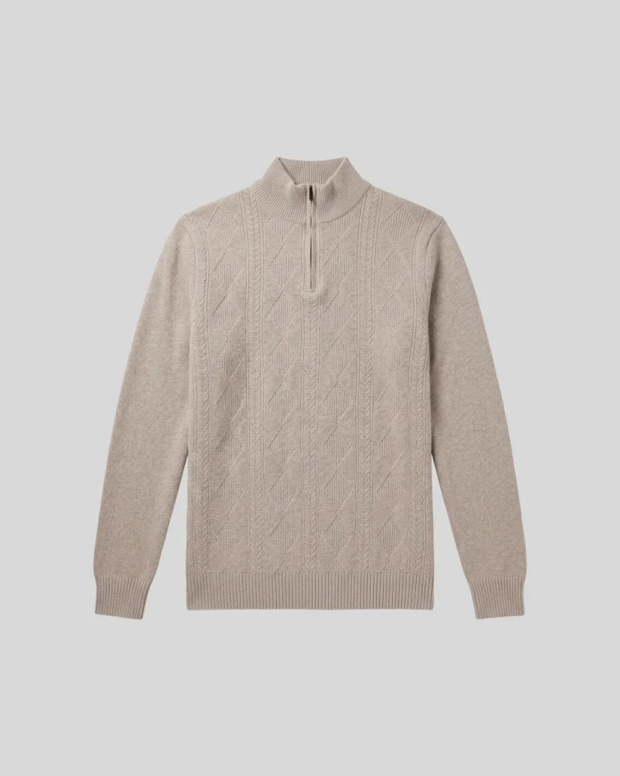 Sweater Liberato Medio Cierre Beige Oscuro