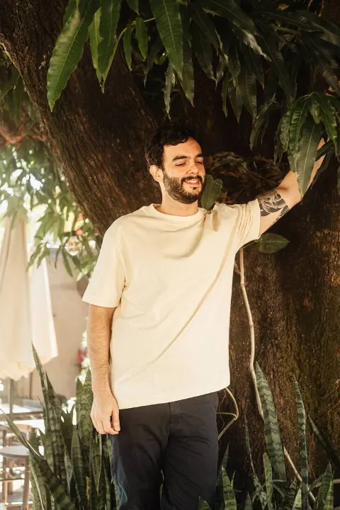 Remera Boxy Fit Premium 250Gsm Liberato Basics Beige