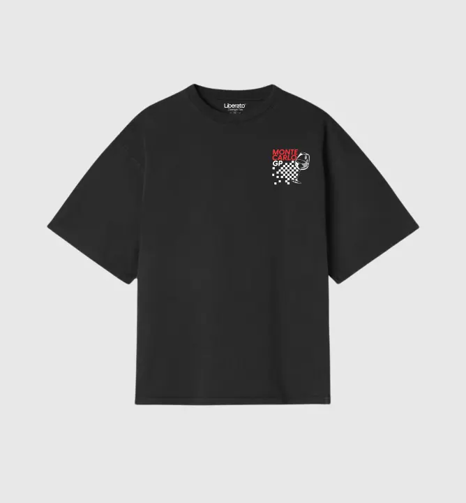 Remera Liberato Oversize Negra Monte Carlos Gp