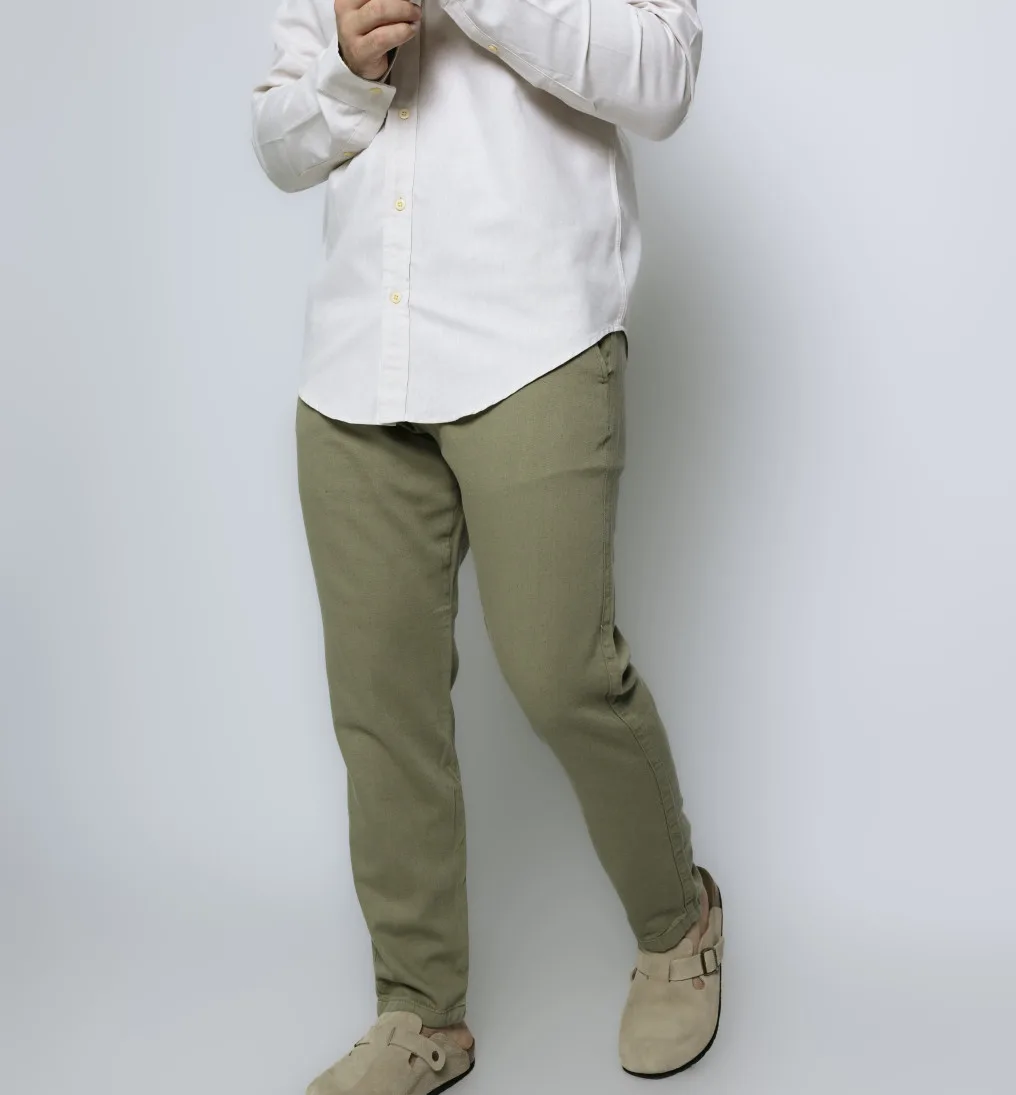 Pantalon Con Goma Liberato De Lino Oliva