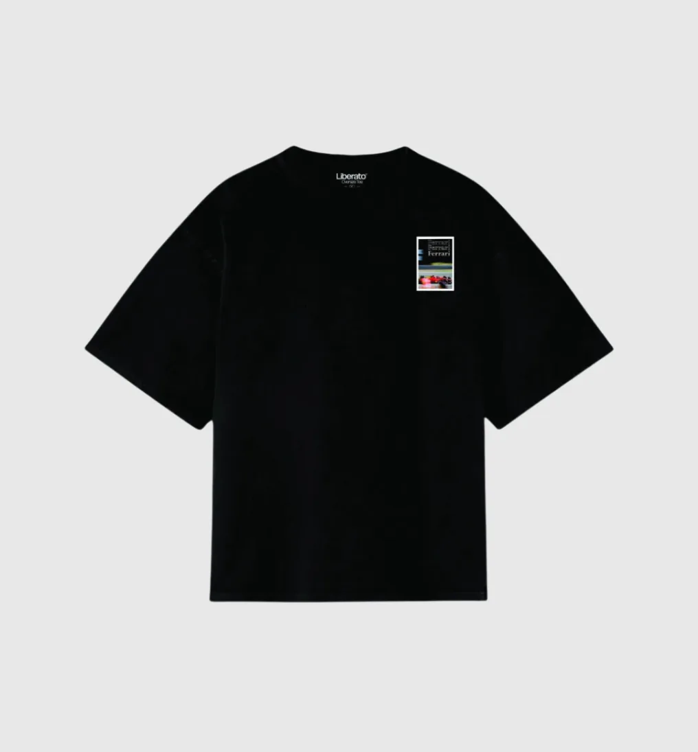 Remera Oversize Negra Ferrari