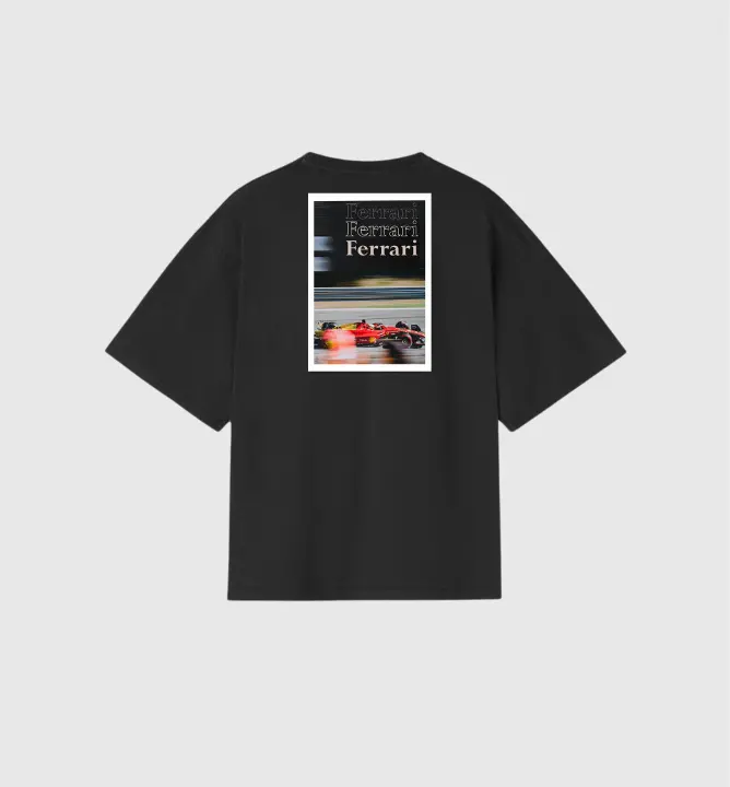 Remera Oversize Negra Ferrari